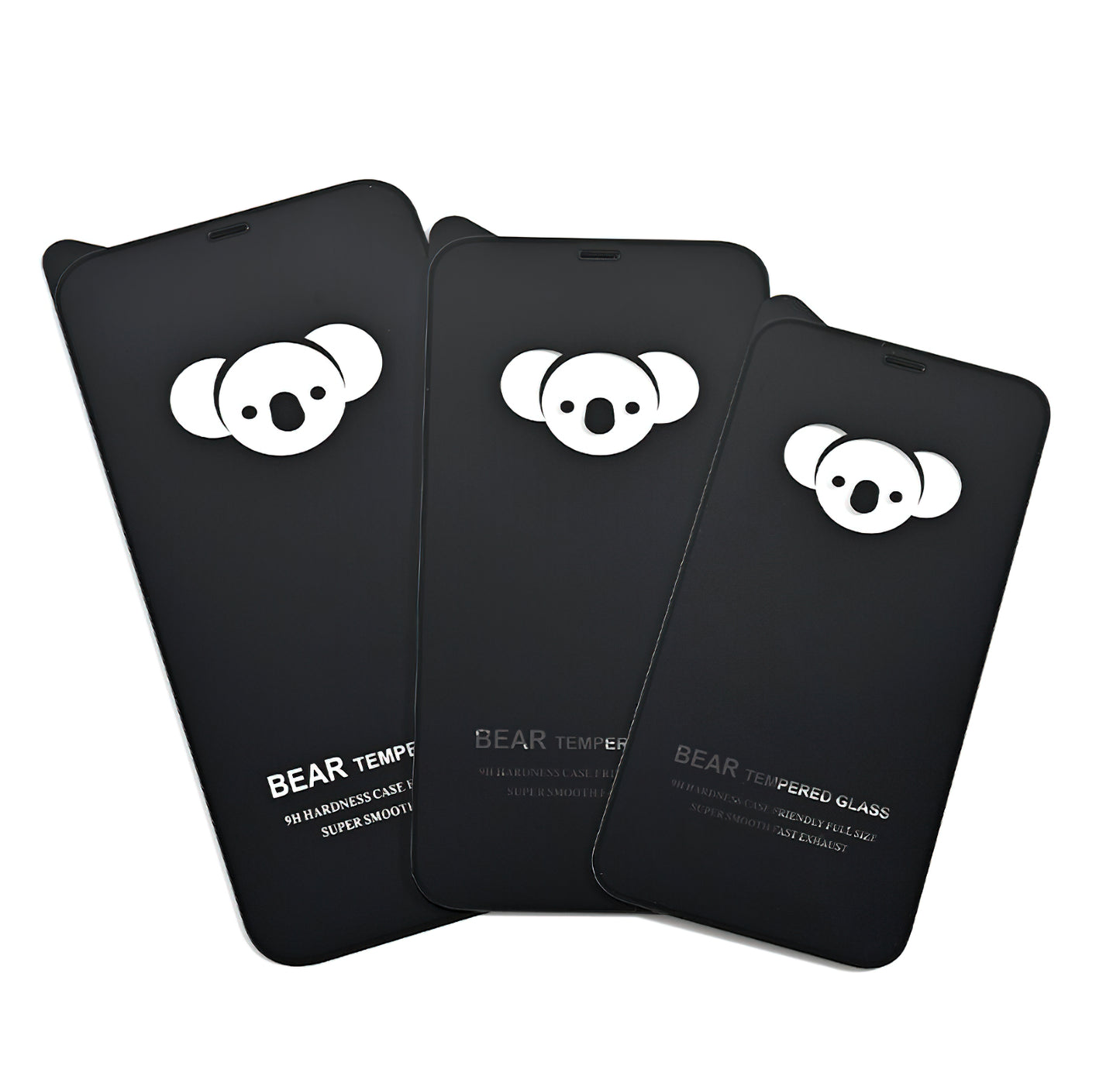 Bear HD Screen Protector for Apple iPhone 15, Tempered Glass, Full Glue, Black