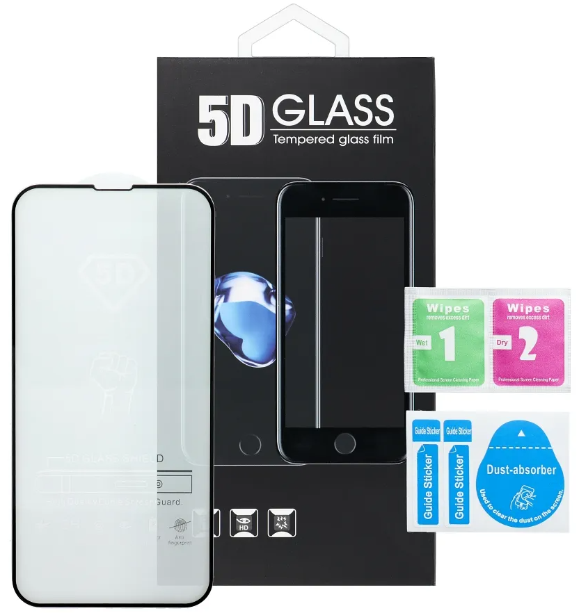 OEM Screen Protector Film for Xiaomi Redmi Note 15 Pro 4G / Note 15 Pro 5G, Tempered Glass, Full Glue, 5D, Black