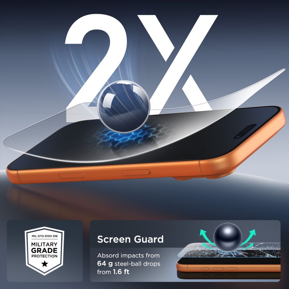 Tech-Protect Screen Protector for Apple iPhone 17 Pro Max / 16 Pro Max, Tempered Glass, Full Glue, Set of 10 Pieces