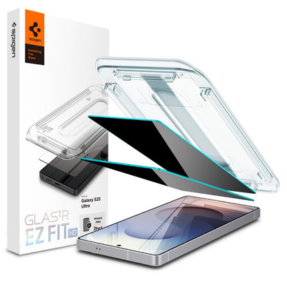 Spigen GlastR EZ FIT HD Privacy Screen Protector for Samsung Galaxy S25 Ultra S938, Tempered Glass, Full Glue, Set of 2 pieces AGL09335
