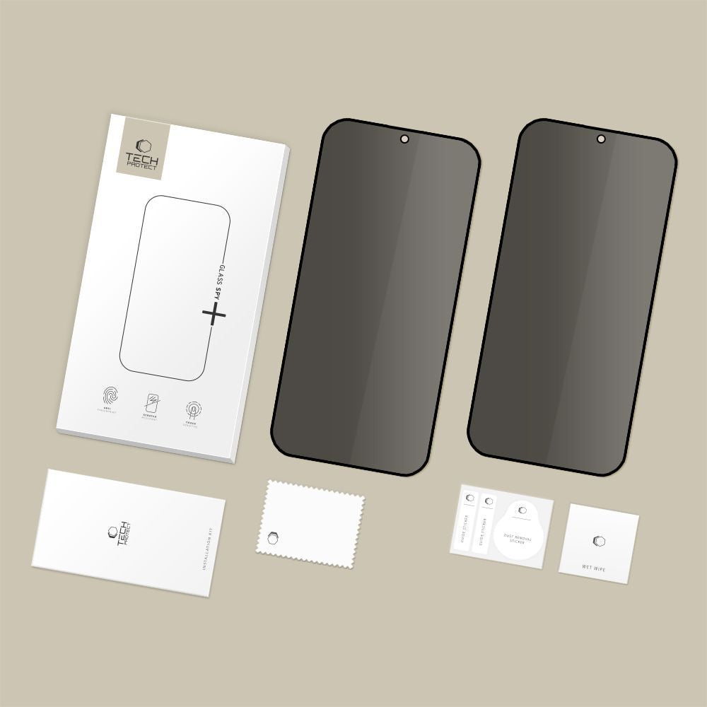Privacy Tech-Protect Spy+ Screen Protector for Samsung Galaxy S26 Plus S947, Tempered Glass, Full Glue, Set of 2 Pieces