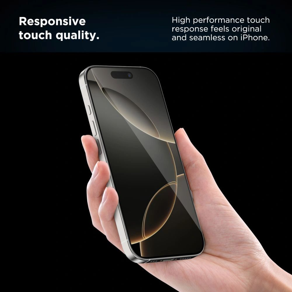 Tech-Protect Quick Set+ Screen Protector for Apple iPhone 17, Tempered Glass, Full Glue, Set of 2 pieces, Black