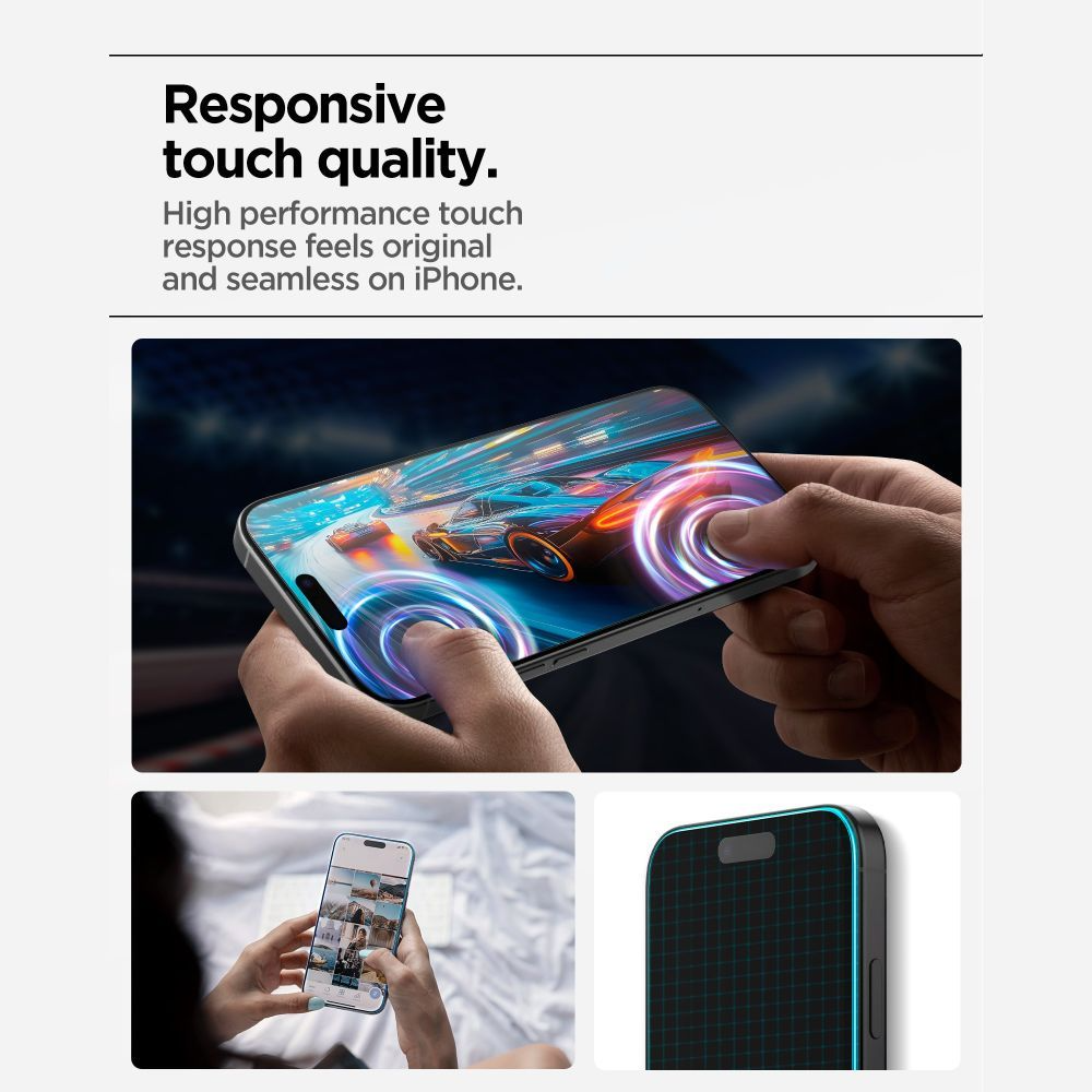 Spigen GlastR Align Master Slim Screen Protector for Apple iPhone 17 Pro Max, Tempered Glass, Full Glue, Set of 3 Pieces