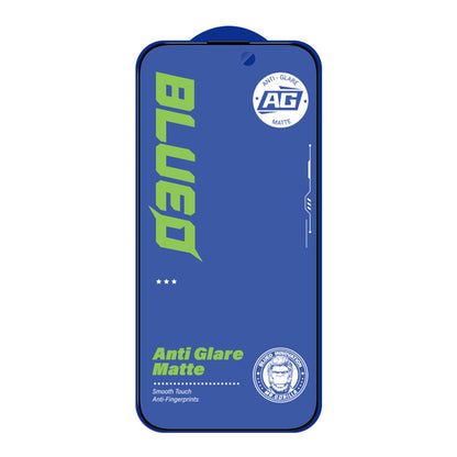 Blueo Anti-Glare Screen Protector Film for Apple iPhone 15 Pro Max, Tempered Glass, Full Glue, Black