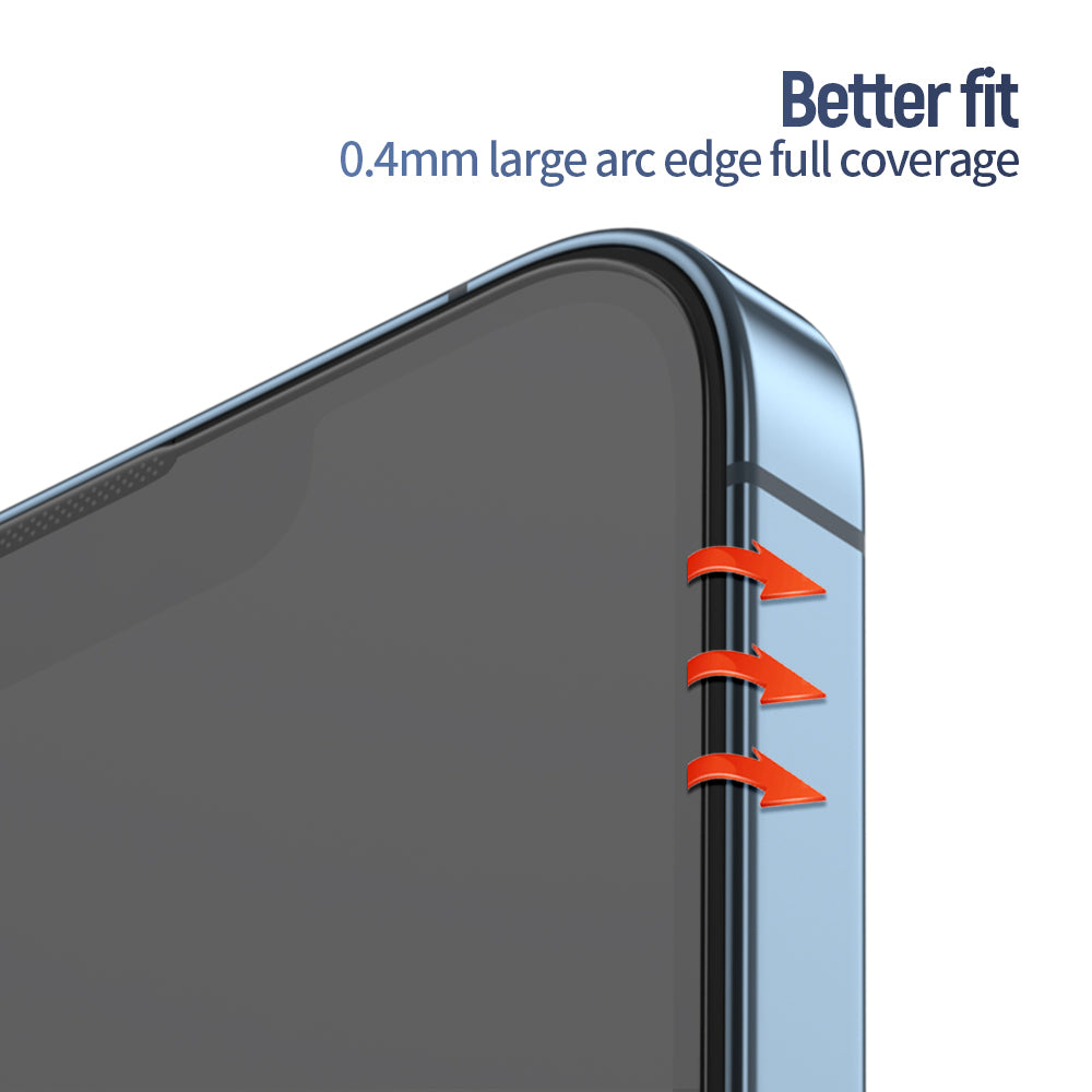 Blueo Anti-Reflective HD Screen Protector Film Applicator Pro for Apple iPhone 15 Pro, Tempered Glass, Full Glue, Black