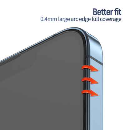 Blueo Anti-Reflective HD Screen Protector for Apple iPhone 16 Pro, Tempered Glass, Full Glue, Black