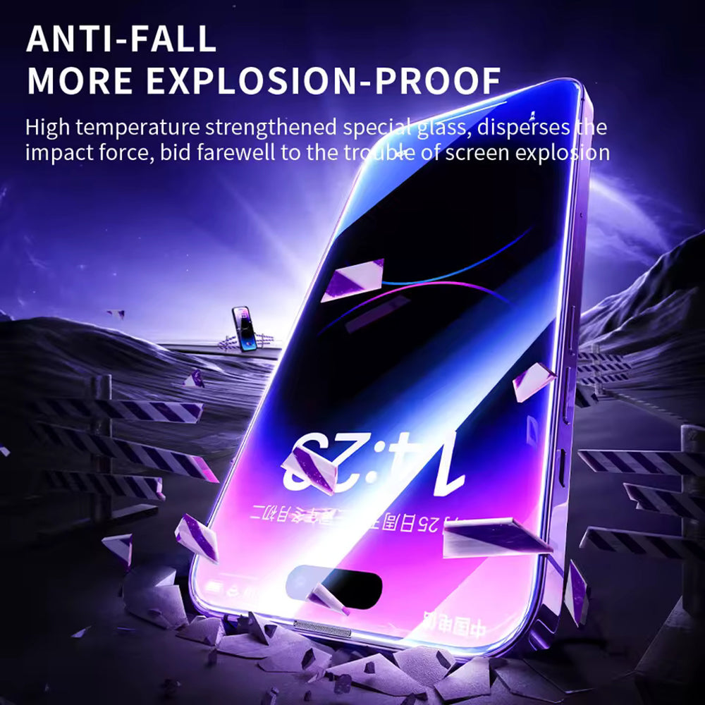 Blueo Anti-Static HD Screen Protector Film for Apple iPhone 14 Pro, Tempered Glass, Full Glue, Black
