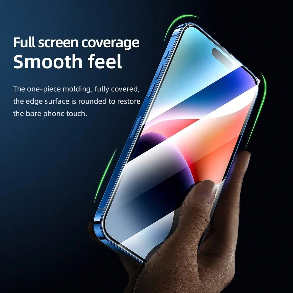 Blueo AR Applicator Pro Screen Protector Film for Apple iPhone 16 Pro Max, Tempered Glass, Full Glue, 3D, Black
