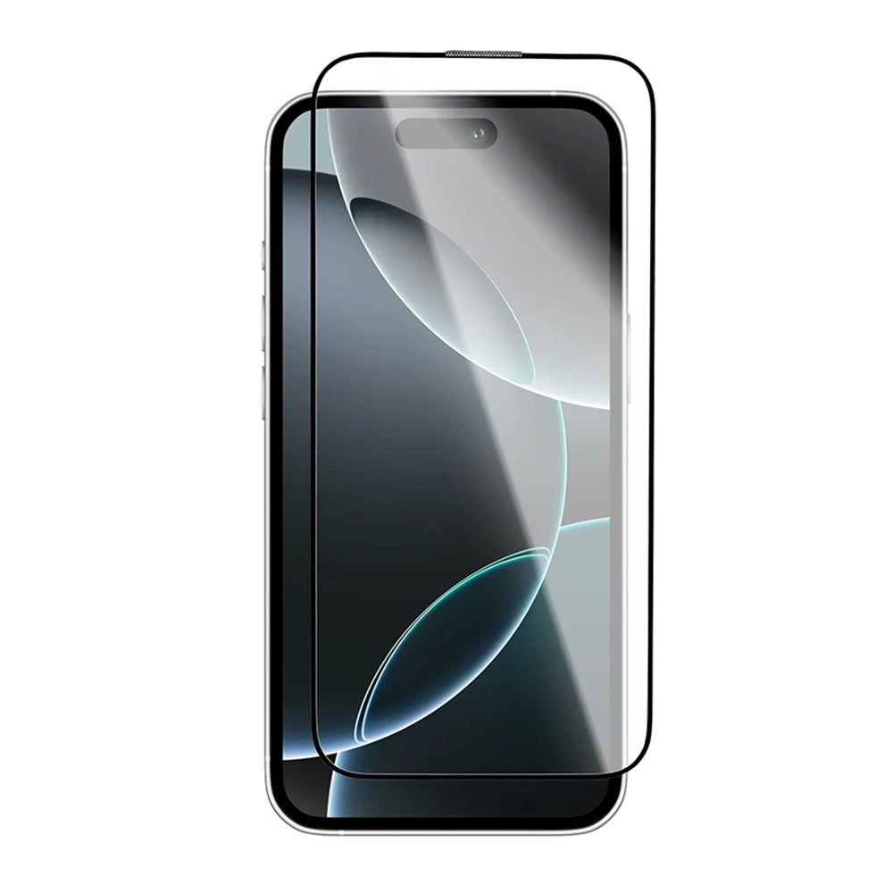 Blueo Crystal Anti-Scratch Screen Protector Film with Applicator for Apple iPhone 16 Pro Max, Tempered Glass, Full Glue, Black