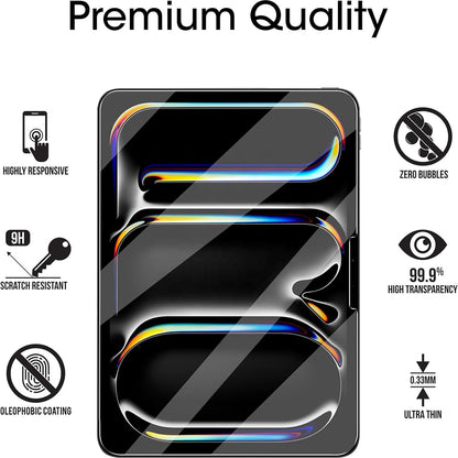 Blueo HD Screen Protector Film for Apple iPad mini (2024) / mini (2021), Tempered Glass, Full Glue