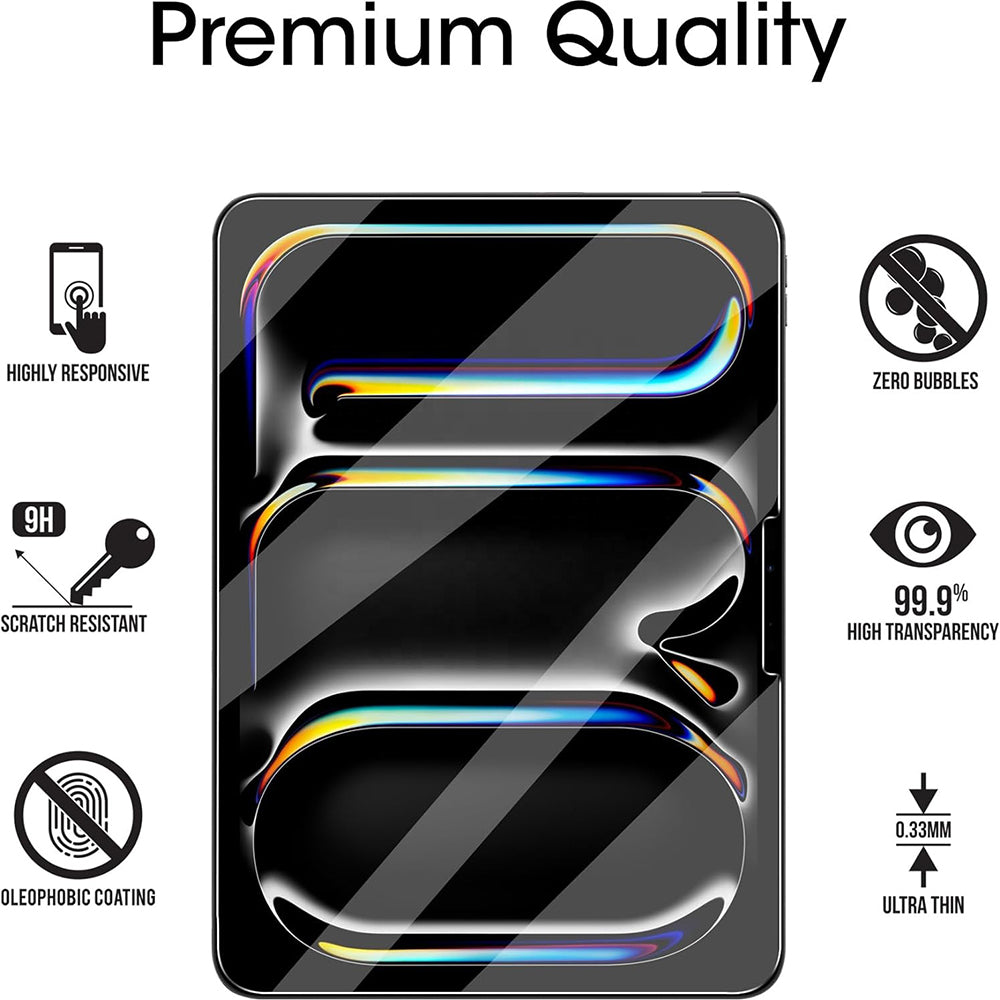 Blueo HD Screen Protector Film for Apple iPad Pro 12.9 (2022) / Pro 12.9 (2021) / Pro 12.9 (2020), Tempered Glass, Full Glue