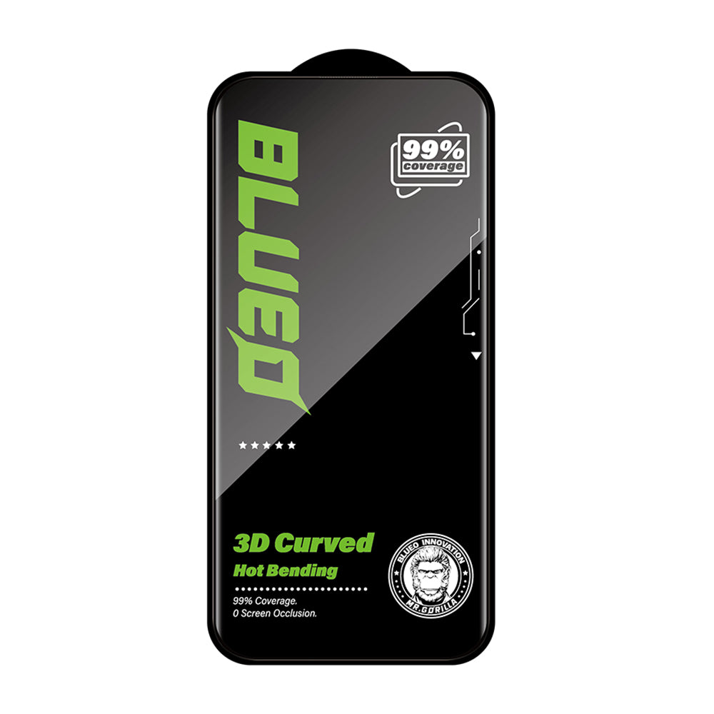 Blueo HD Screen Protector Film for Apple iPhone 16 Pro, Tempered Glass, Full Glue, 3D, Black