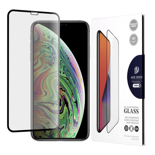 DUX DUCIS Screen Protector for Apple iPhone 11 Pro / XS / X, Tempered Glass, Edge Glue, Black