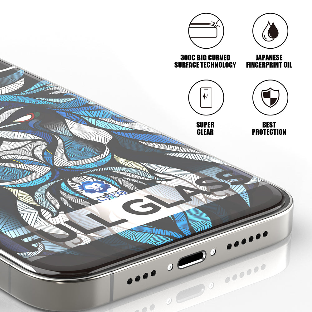 Lito D+ Max 300C Screen Protector Film for Apple iPhone 16 Pro Max, Tempered Glass, Full Glue