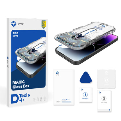 Lito Magic Glass Box D+ Tools Screen Protector for Apple iPhone 15 Pro, Tempered Glass, Full Glue