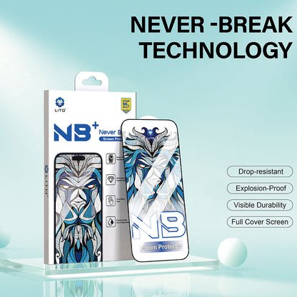 Lito NB Screen Protector for Apple iPhone 17 Pro Max, Tempered Glass, Full Glue, Black