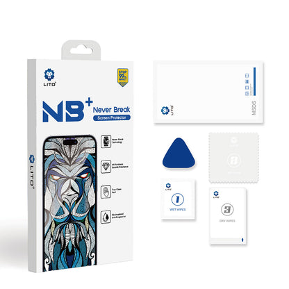 Lito NB Screen Protector for Apple iPhone 17 Pro Max, Tempered Glass, Full Glue, Black