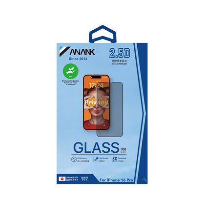 Anank 3X Reinforced Privacy Screen Protector for Apple iPhone 15 Pro Max, Tempered Glass, Full Glue, 2.5D