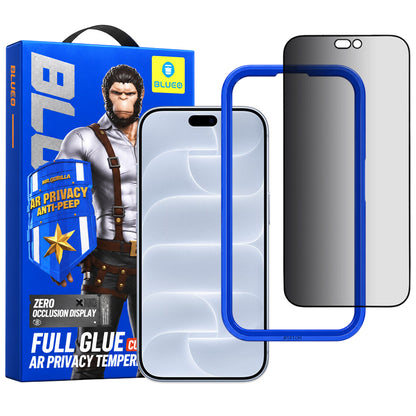 Blueo Anti-Peep AR Privacy Screen Protector for Apple iPhone 18 Pro, Tempered Glass, Full Glue, 3D