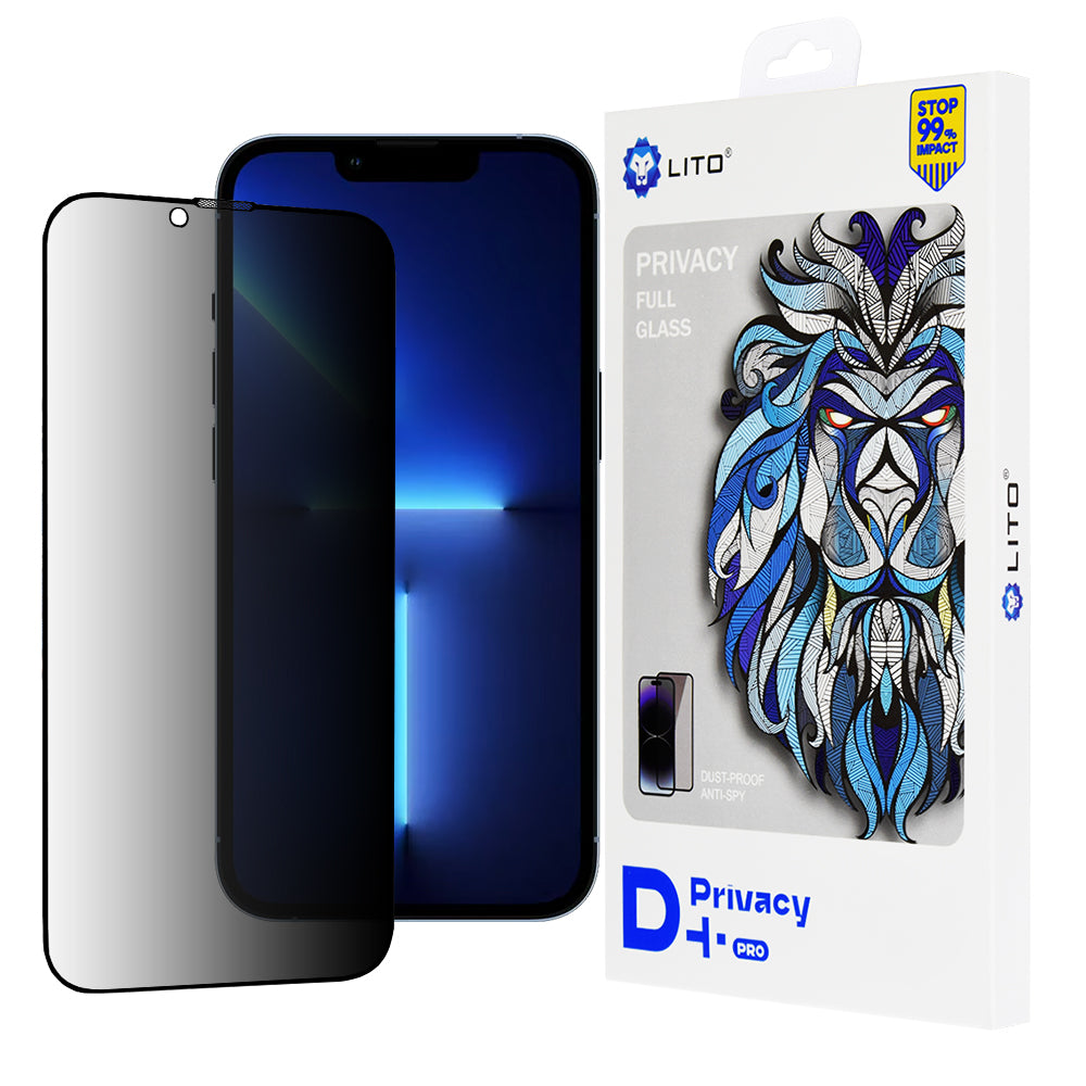 Privacy Screen Protector Lito D+ Pro for Apple iPhone 14 Plus / 13 Pro Max, Tempered Glass, Full Glue