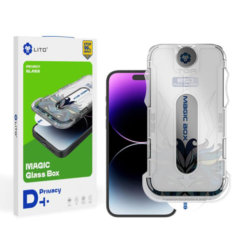 Privacy Screen Protector Lito Magic Glass Box D+ Tools for Apple iPhone 11 Pro Max, Tempered Glass, Full Glue