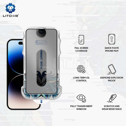 Privacy Screen Protector Lito Magic Glass Box D+ Tools for Apple iPhone 11 Pro, Tempered Glass, Full Glue