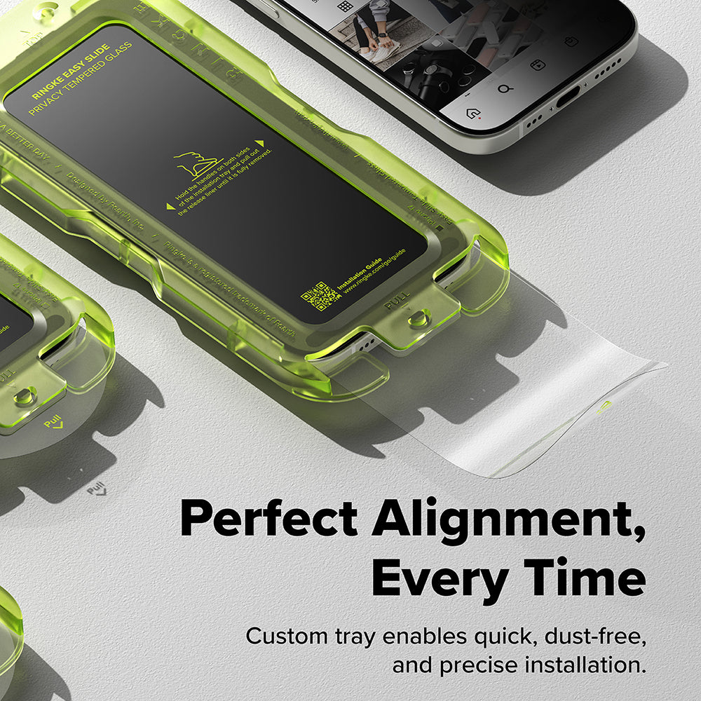 Privacy Screen Protector Ringke Easy Slide for Apple iPhone 17 Pro Max, Tempered Glass, Full Glue, Set of 2 pieces