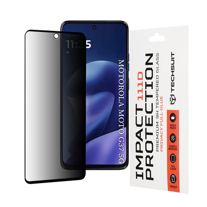 Privacy Techsuit Screen Protector Film for Motorola Moto G47 / G37 Power / G37, Tempered Glass, Full Glue, 111D