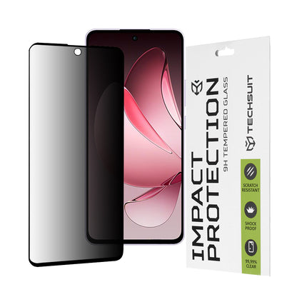 Privacy Techsuit Screen Protector for Oppo Reno13 FS 5G / Reno13 F 4G / Reno13 F, Tempered Glass, Full Glue, 111D