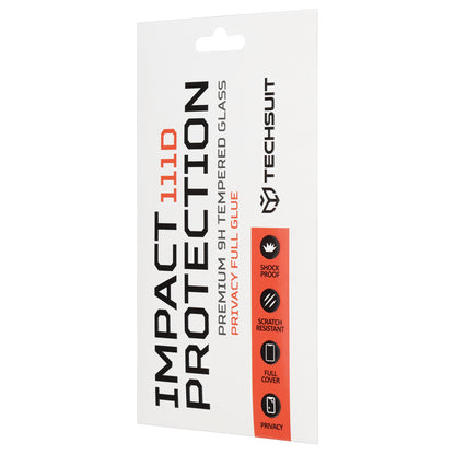 Privacy Techsuit Screen Protector for Samsung Galaxy A57 5G, Tempered Glass, Full Glue, 111D