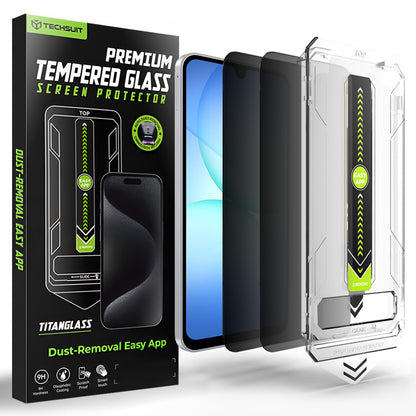 Privacy Screen Protector Techsuit TitanGlass CrystalHD for Samsung Galaxy A17 5G / A16 5G A166, Tempered Glass, Full Glue, Set of 2 pieces