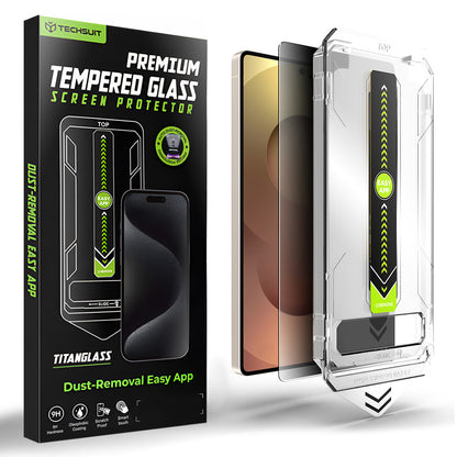 Screen Protector Privacy Techsuit TitanGlass CrystalHD for Samsung Galaxy S26 Ultra, Tempered Glass, Full Glue