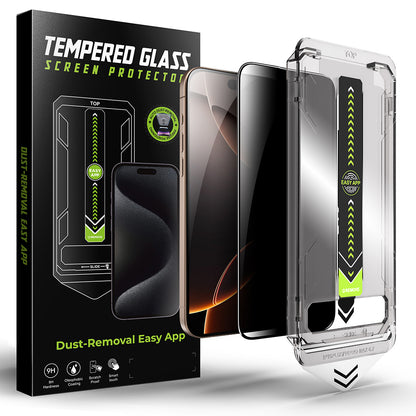 Privacy Screen Protector Techsuit TitanGlass for Apple iPhone 16 / 15, Tempered Glass, Full Glue