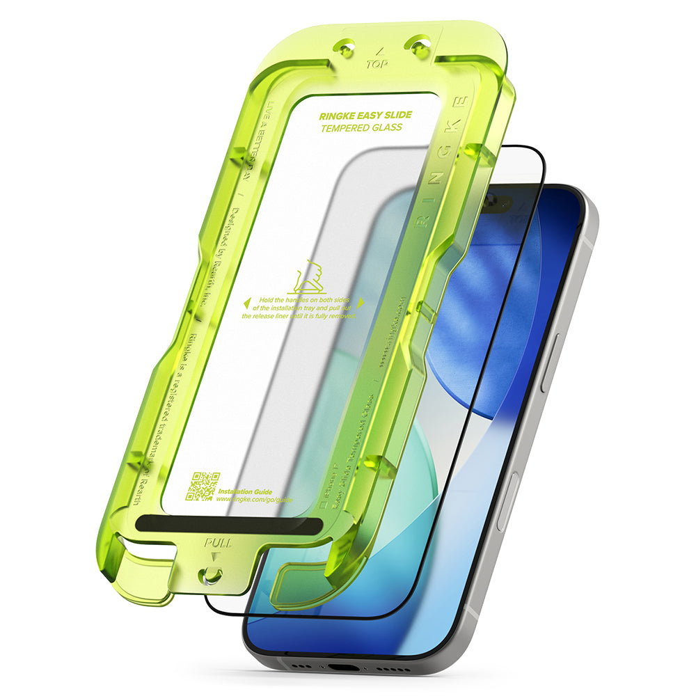 Ringke Easy Slide Screen Protector for Apple iPhone 17 Pro, Tempered Glass, Full Glue, Set of 2 pieces