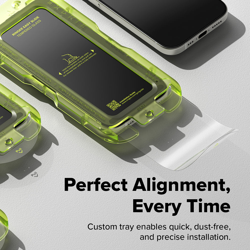 Ringke Easy Slide Screen Protector for Apple iPhone 17, Tempered Glass, Full Glue, Set of 2 pieces