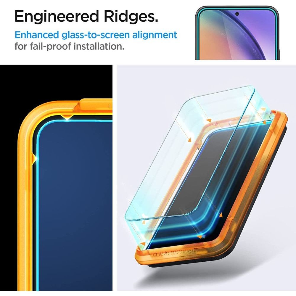 Spigen GlastR Align Master Screen Protector for Samsung Galaxy A54 A546, Tempered Glass, Full Glue, Set of 2 pieces AGL05966