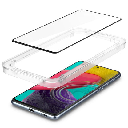 Spigen GlastR Align Master Screen Protector for Samsung Galaxy M53 M536, Tempered Glass, Full Glue, Black
