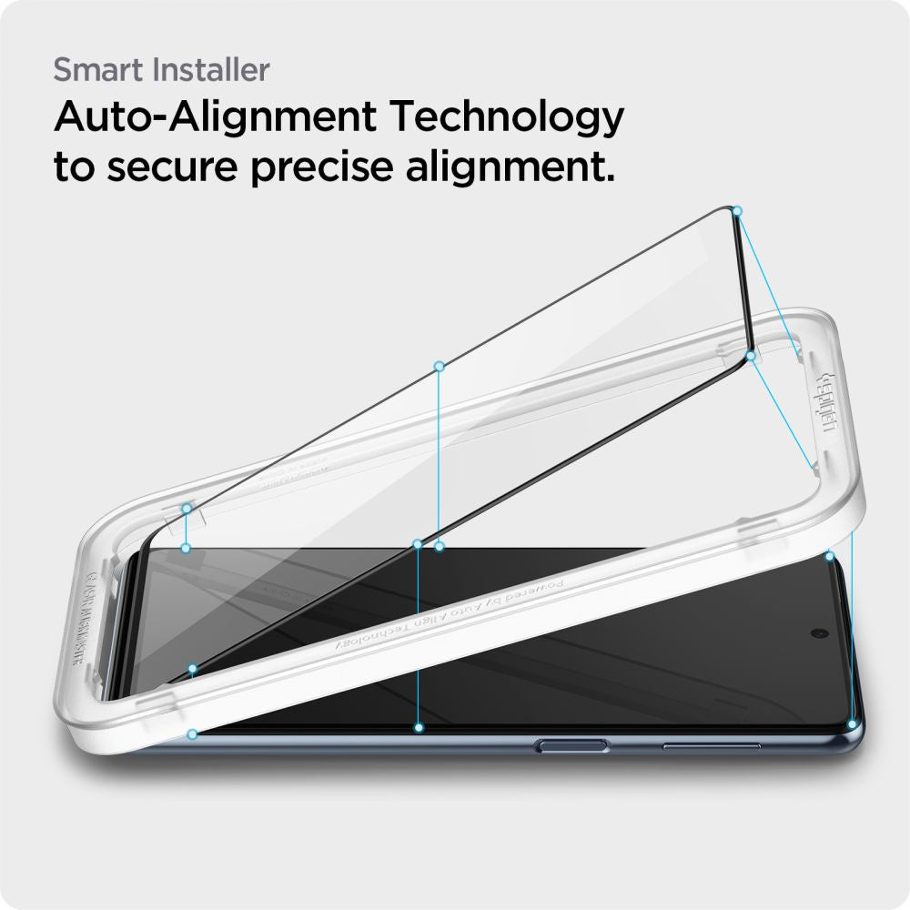 Spigen GlastR Align Master Screen Protector for Samsung Galaxy M53 M536, Tempered Glass, Full Glue, Black