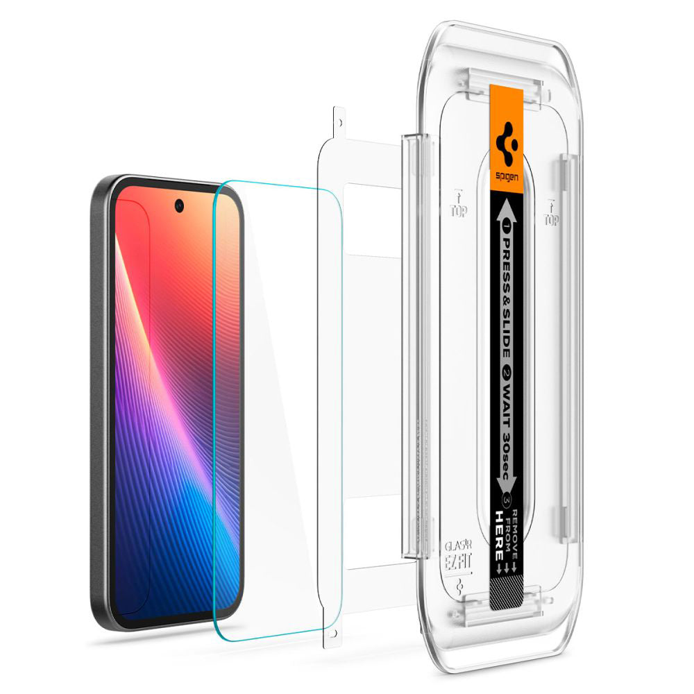 Spigen GlastR EZ FIT Screen Protector for Google Pixel 9a, Tempered Glass, Full Glue, Set of 2 pieces AGL08938