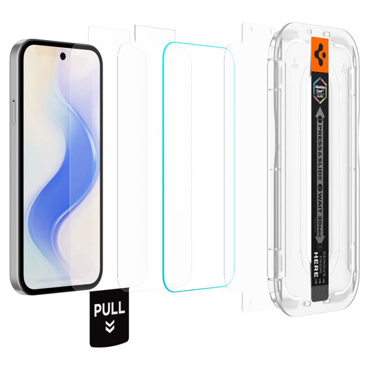 Spigen GlastR EZ FIT Pro HD Screen Protector for Google Pixel 10a, Tempered Glass, Full Glue, Set of 2 pieces AGL11364