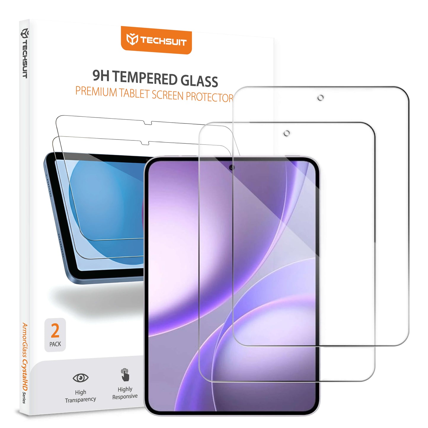 Techsuit ArmorGlass CrystalHD Screen Protector for Oppo Pad Mini, Tempered Glass, Full Glue, Set of 2 pieces