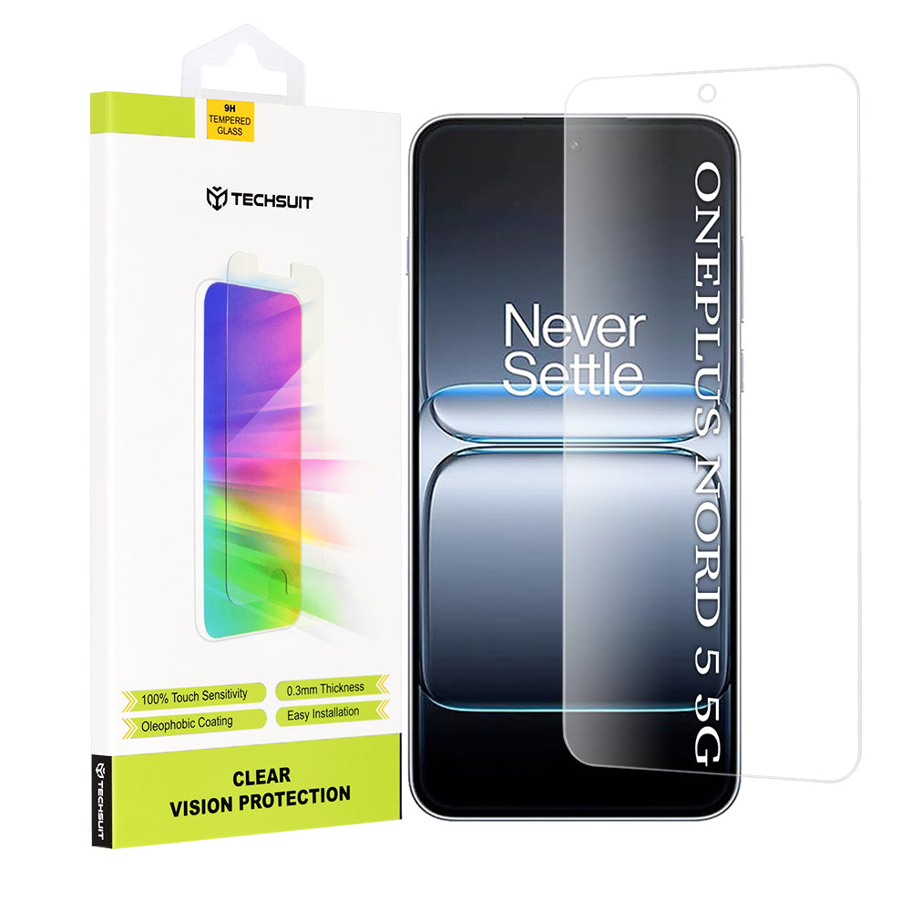 Techsuit Clear Vision Screen Protector for OnePlus Nord 5, Tempered Glass, Full Glue