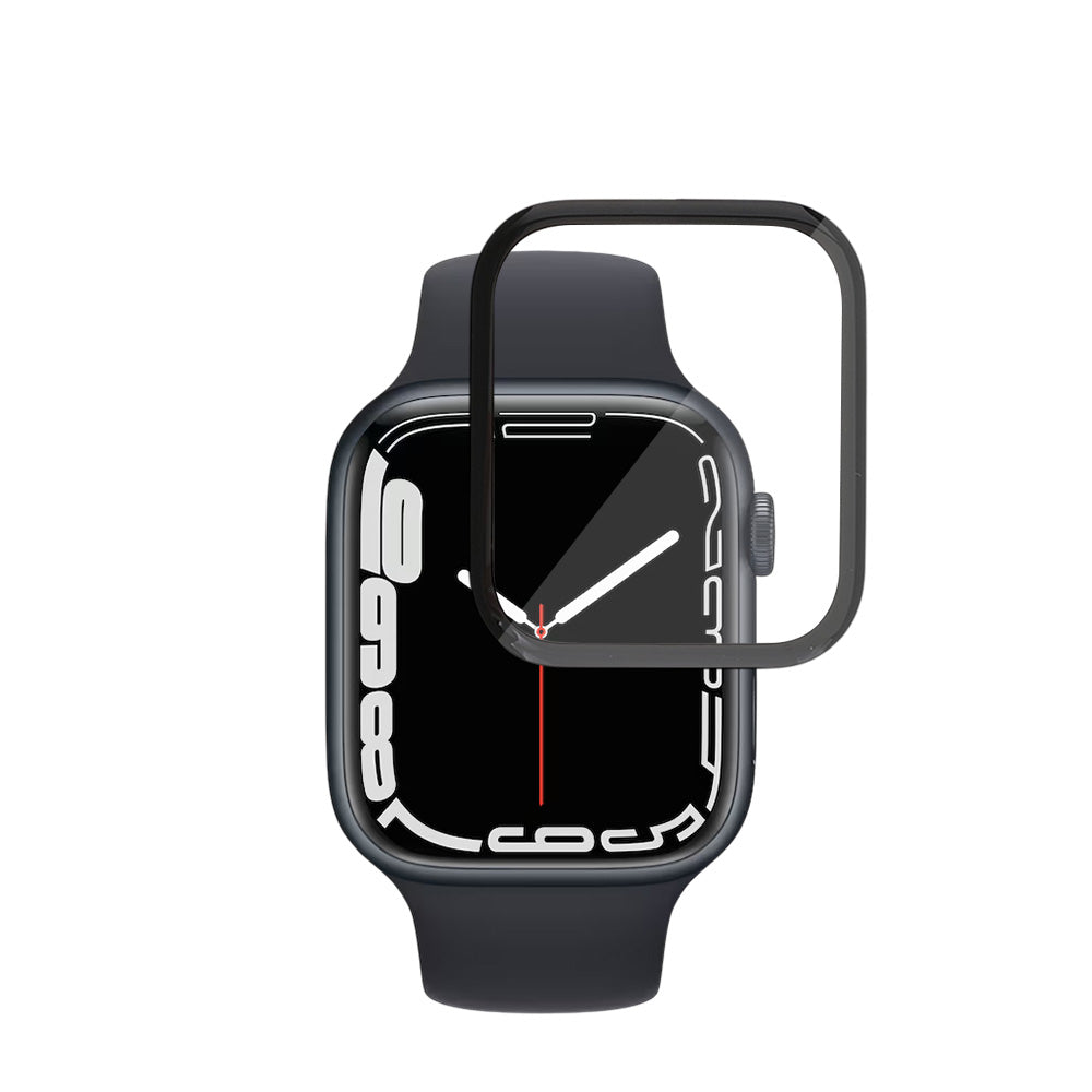 Techsuit Nano Flex Screen Protector for Apple Watch Series 9 / 8 / 7 41mm, Plastic, Set of 2 pieces, Black