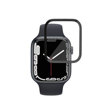 Techsuit Nano Flex Screen Protector for Apple Watch Series 9 / 8 / 7 45mm, Plastic, Set of 2 pieces, Black