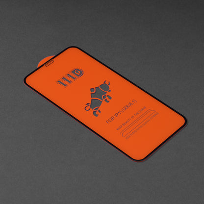 Techsuit Screen Protector Film for Apple iPhone 11 / XR, Tempered Glass, Full Glue, 111D, Black