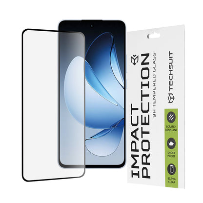 Techsuit Screen Protector Film for Oppo Reno13, Tempered Glass, Full Glue, 111D, Black