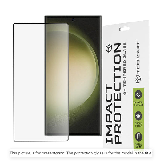 Techsuit Screen Protector Film for Oppo Reno16 F / Reno16 FS, Tempered Glass, Full Glue, 111D, Black