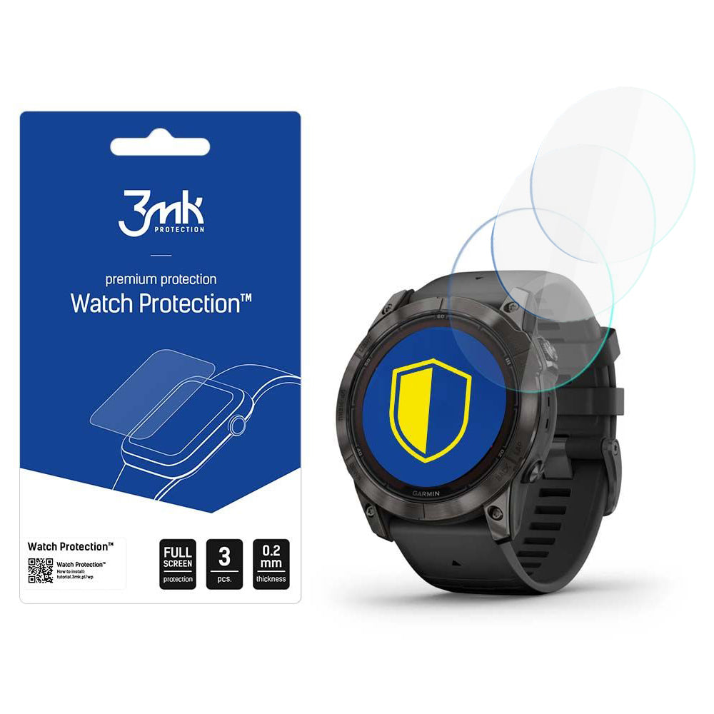 3MK FlexibleGlass Protective Film for Garmin Fenix 7X Pro Solar, Set of 3 pieces, Flexible Glass