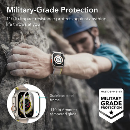ESR Armorite Protection Film for Apple Watch Ultra Series, Set of 2 Pieces, Tempered Glass, Bronze
