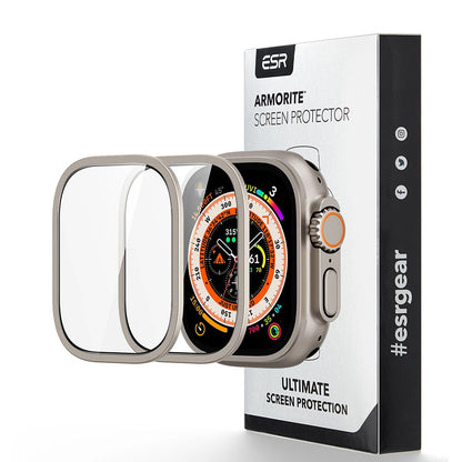 ESR Armorite Protection Film for Apple Watch Ultra Series, Set of 2 Pieces, Tempered Glass, Bronze